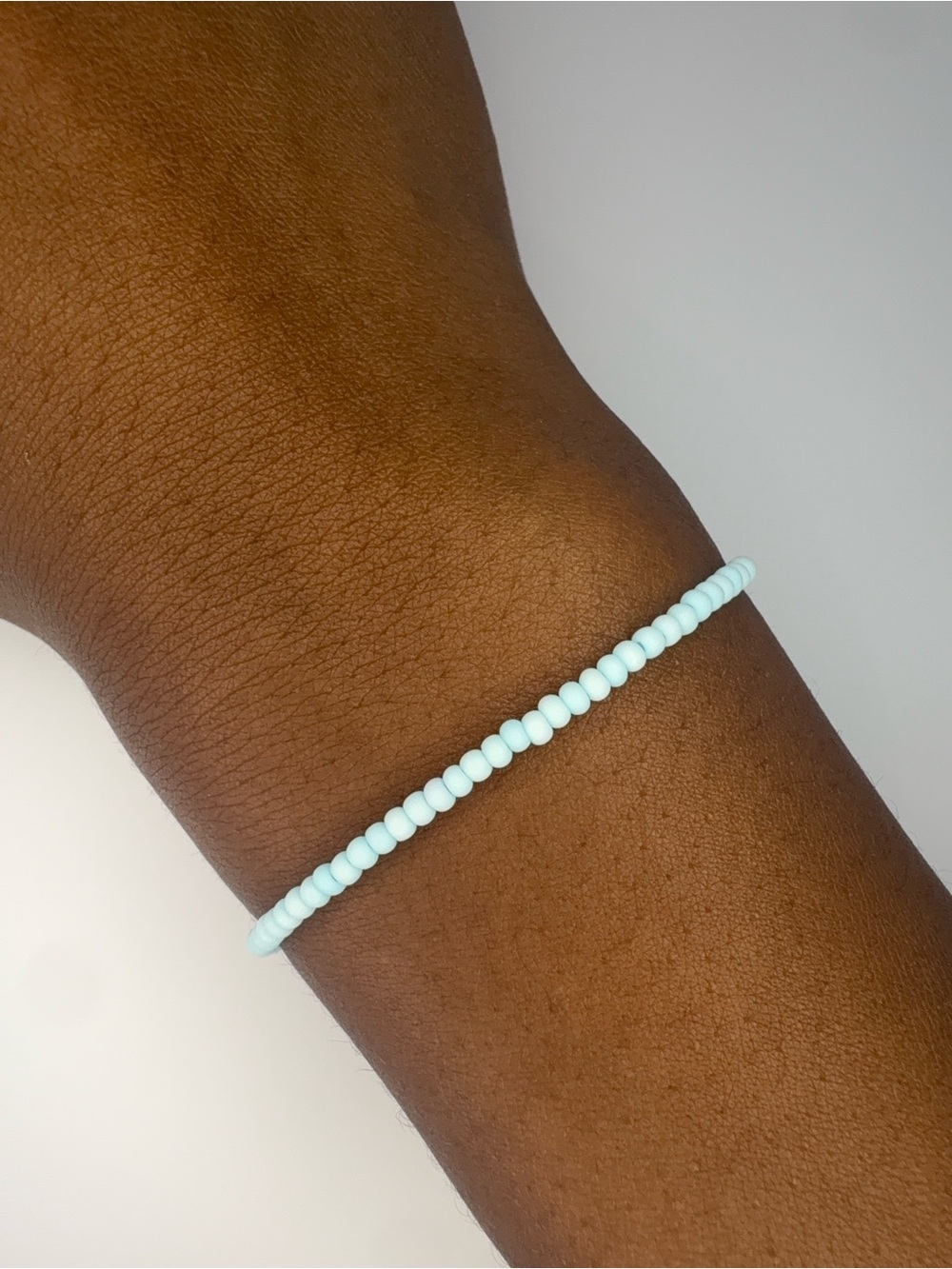 Coastal Blue Handmade 2mm Stretch Beaded Bracelet